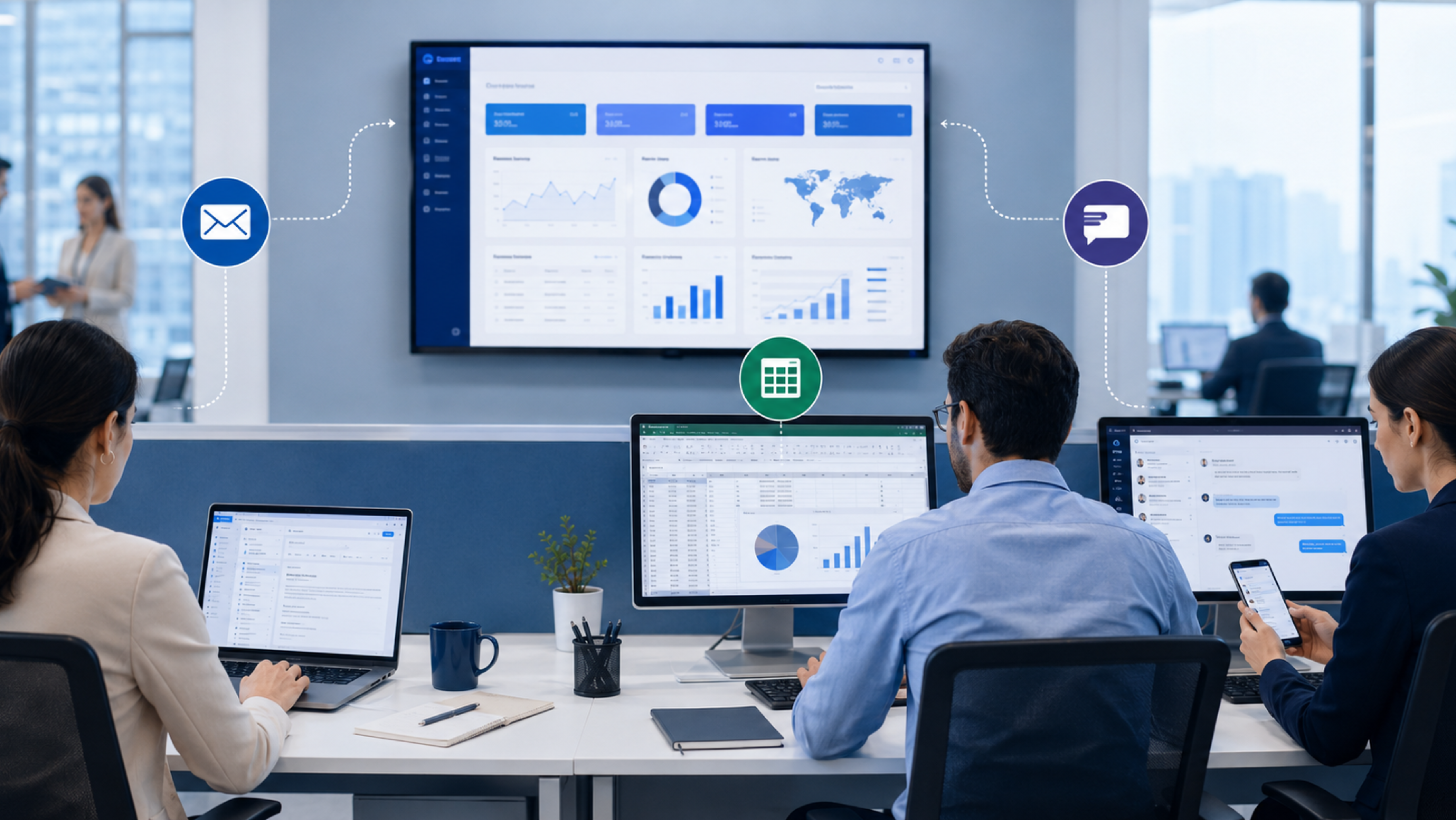 Enterprise teams using email Excel and chat after software go-live